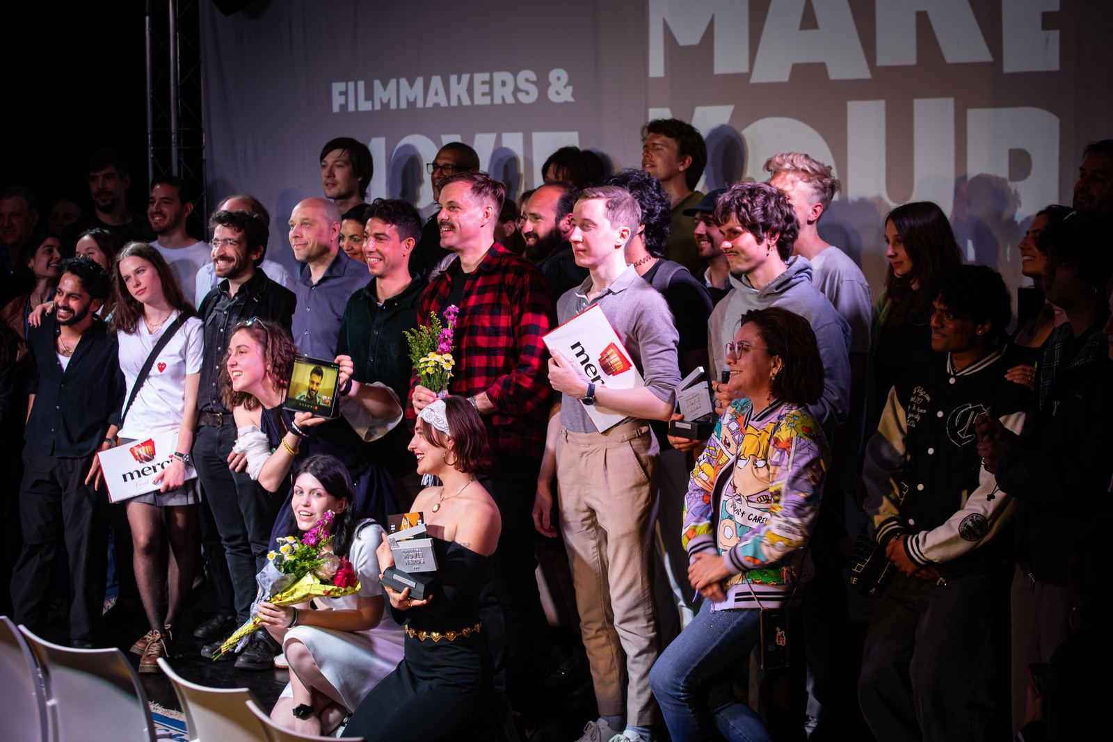Movie Sprint filmmakers on stage after the awards