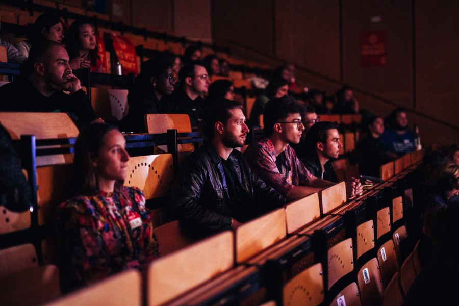 Audience faces at a Movie Sprint screening.